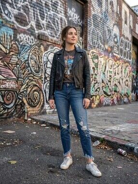 Dark Blue Distressed Women's Jeans